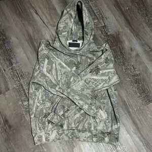 Men or Women Crewneck Hoodie in Gray Camouflage